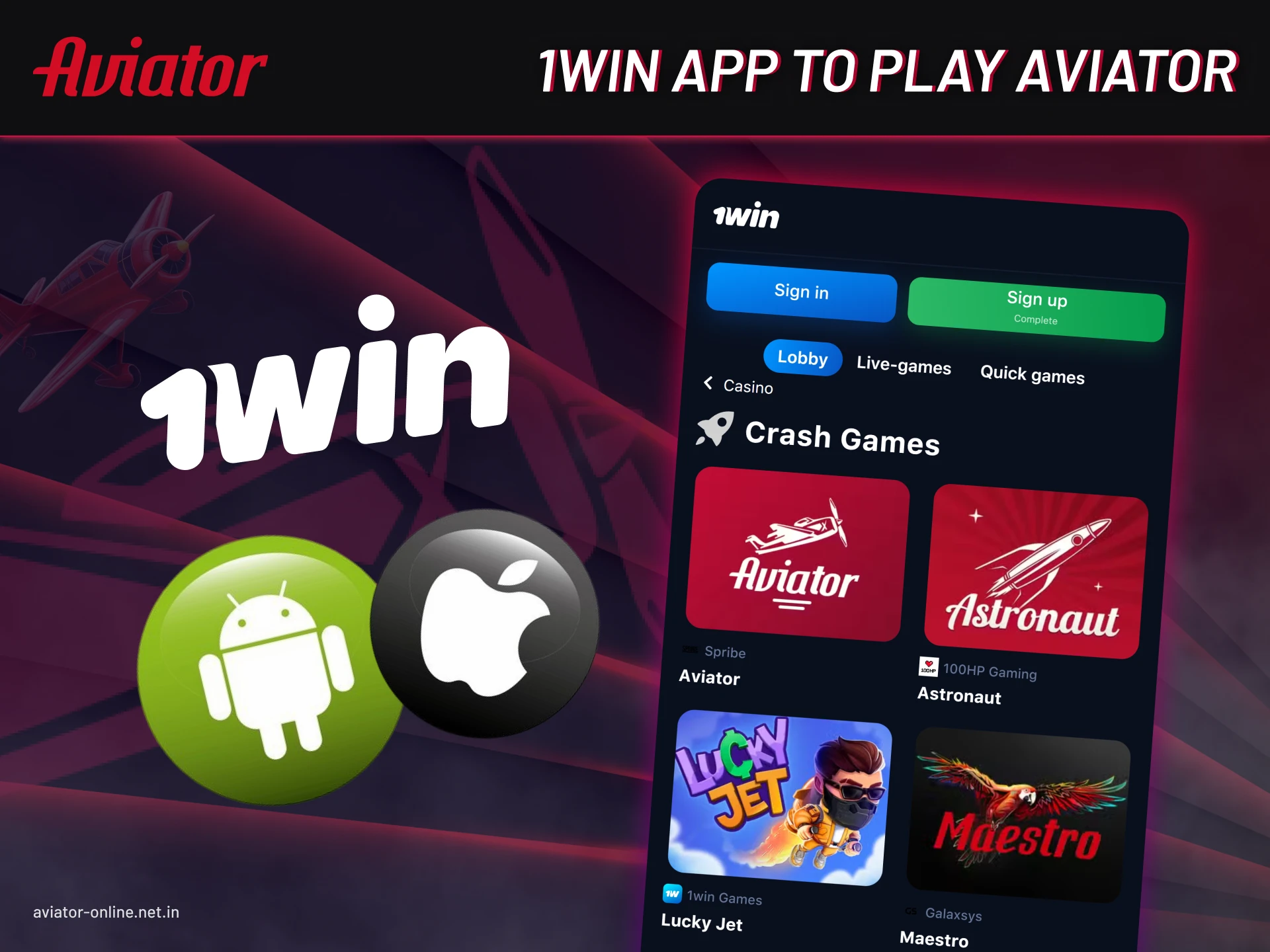 System Requirement of the 1win app for playing Aviator.