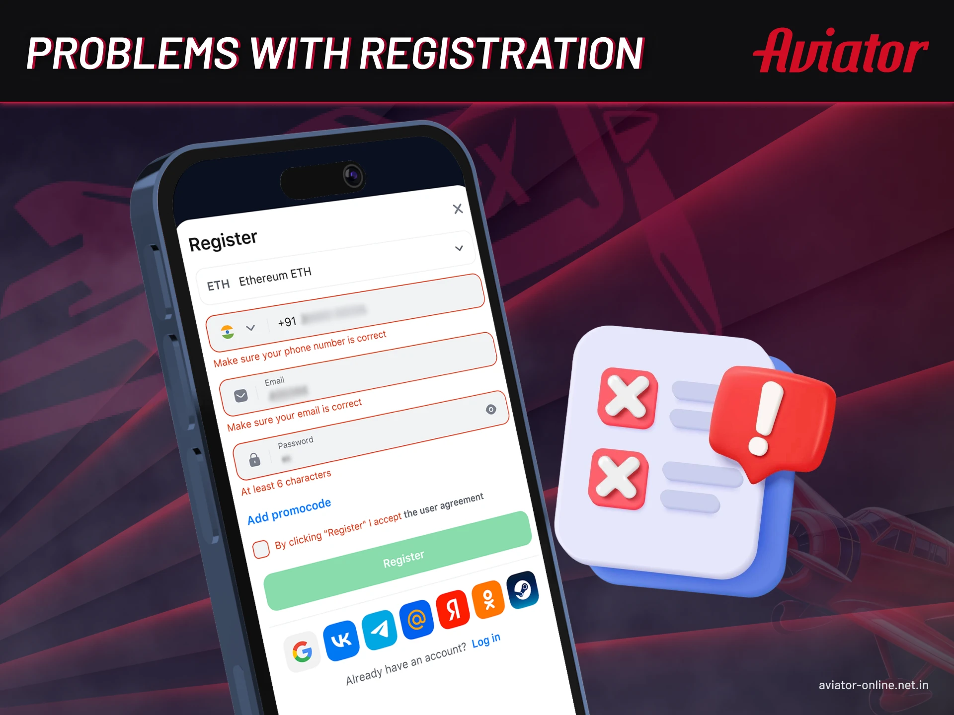 Find out about the registration issues.