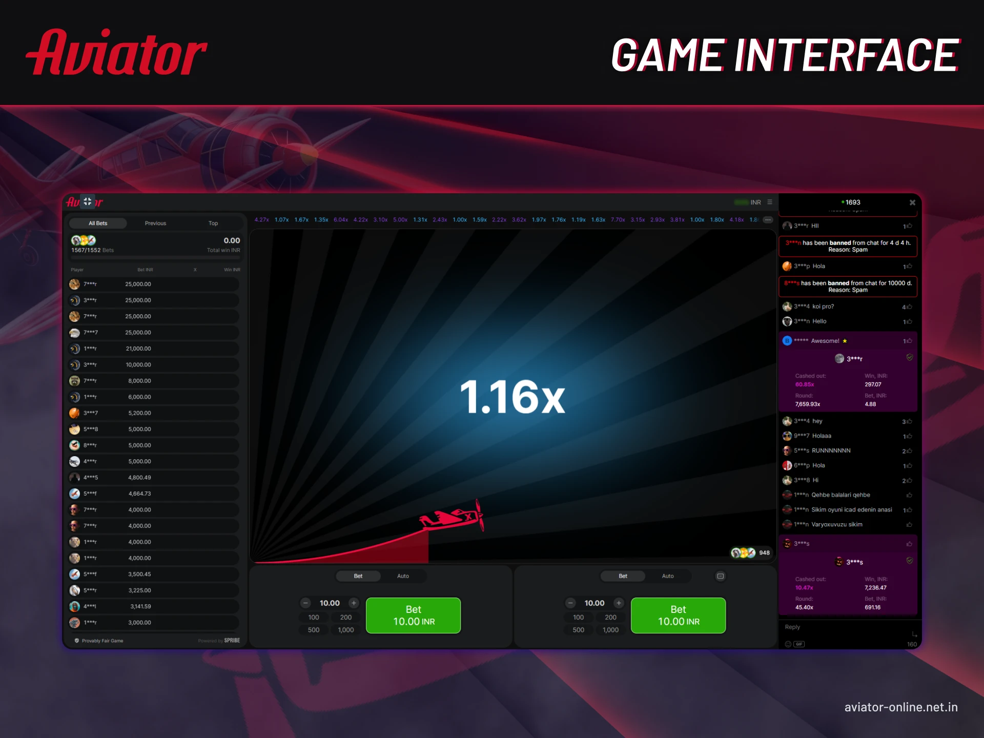 Easy multiplier helping you follow the game and place bets without trouble.