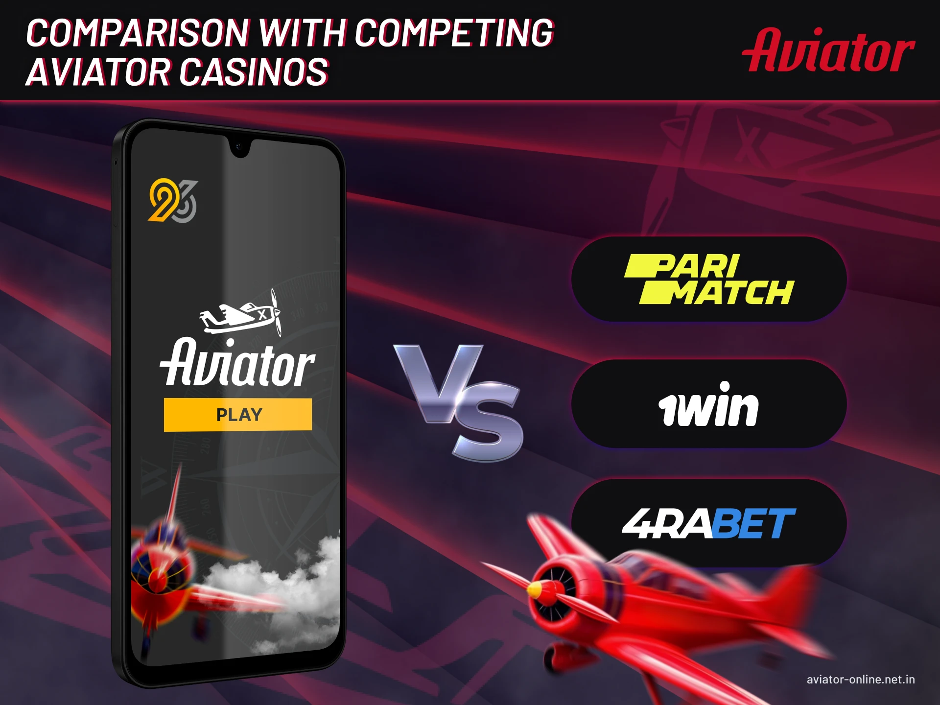 Comparison with competing Aviator casinos.