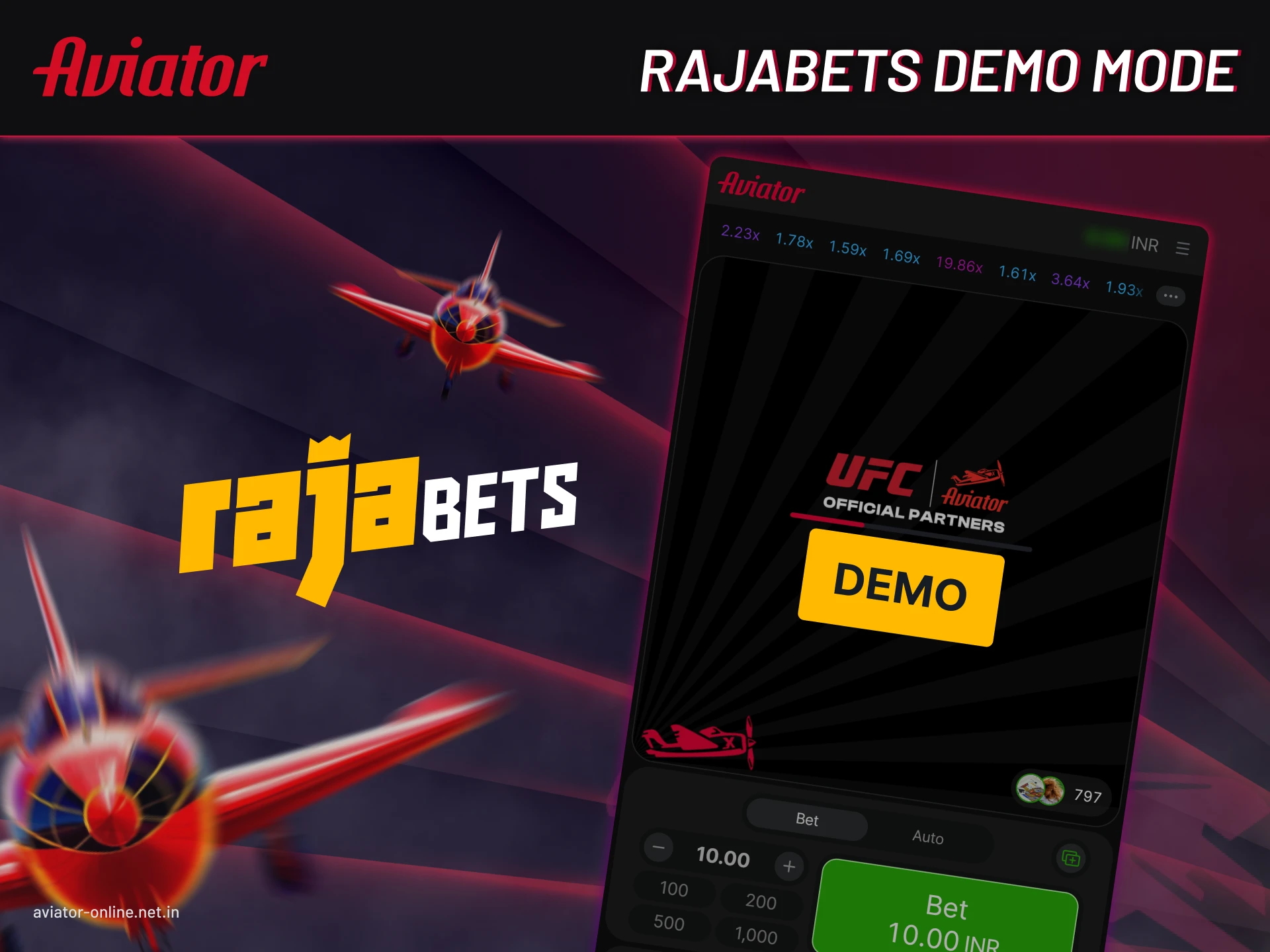 Use a demo account on Rajabets and play risk-free.