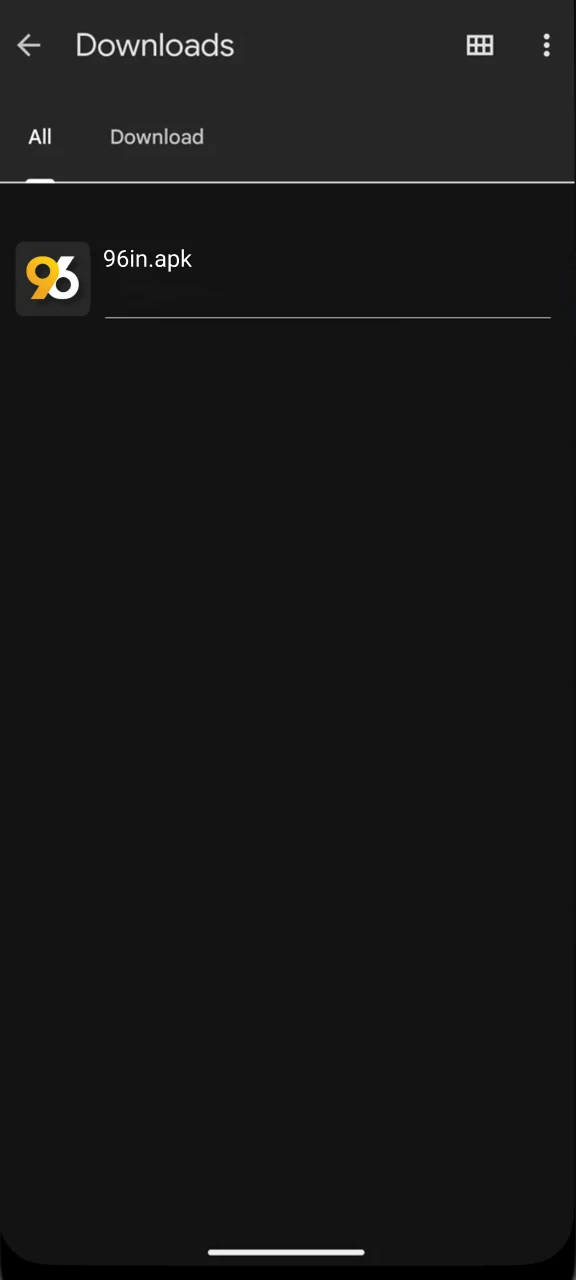 Tapping the Android download button for 96In Aviator app.