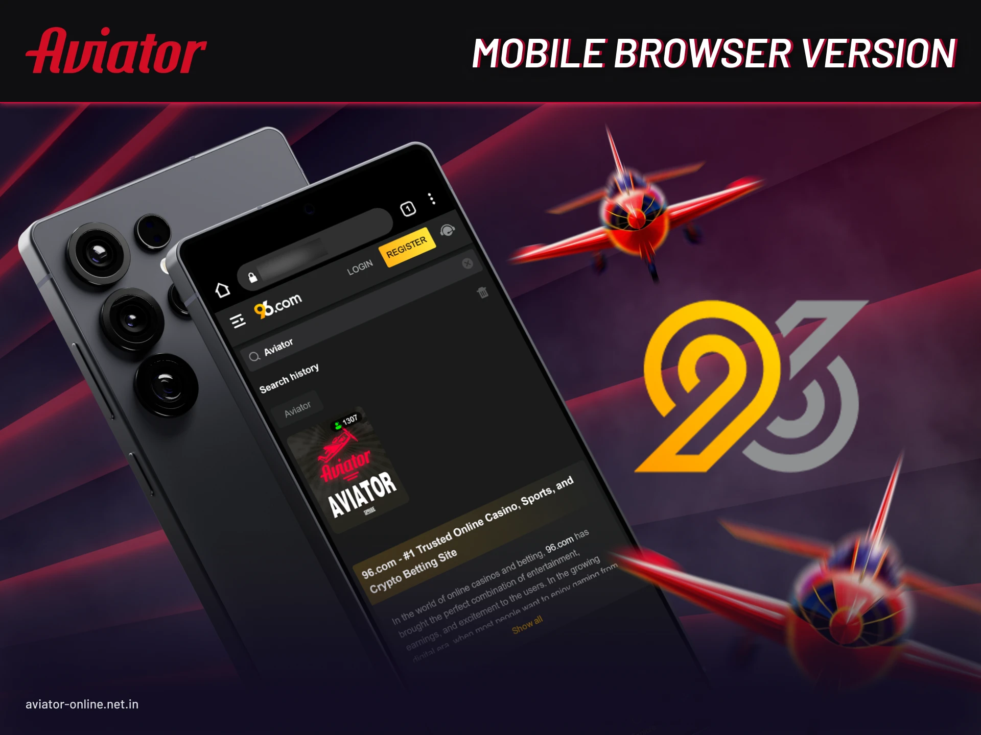 96In mobile browser version for instant gaming access.