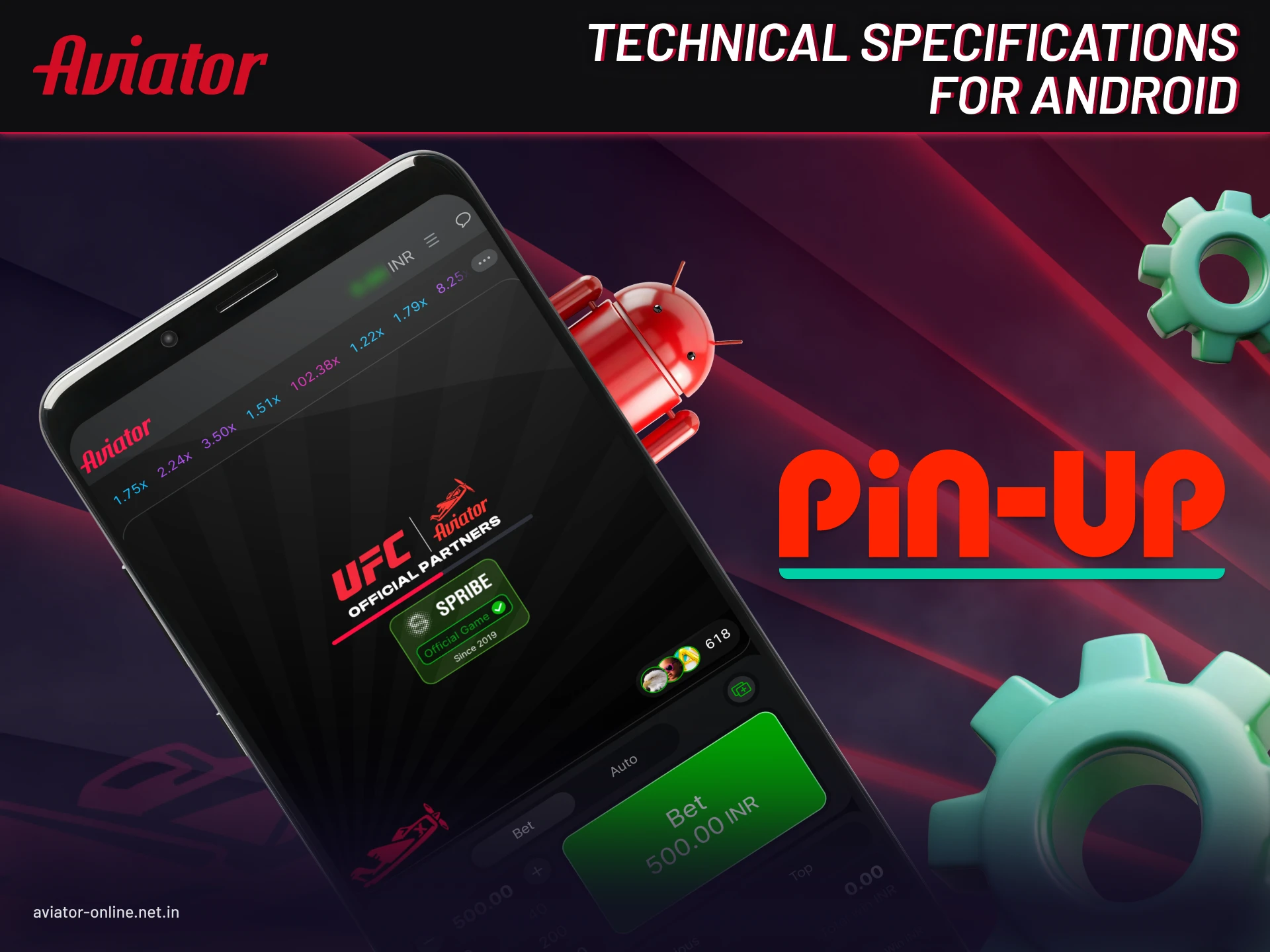 Pin Up Aviator app compatibility details for Android smartphones and tablets.