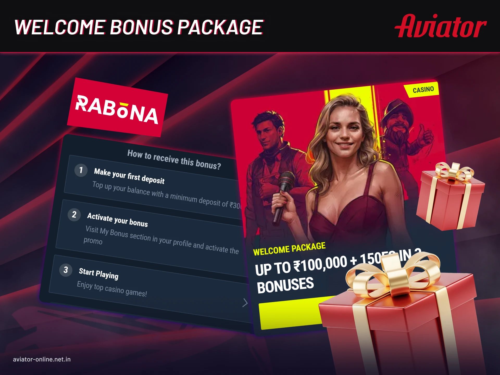 Rabona Aviator app welcome bonus for new Indian users.
