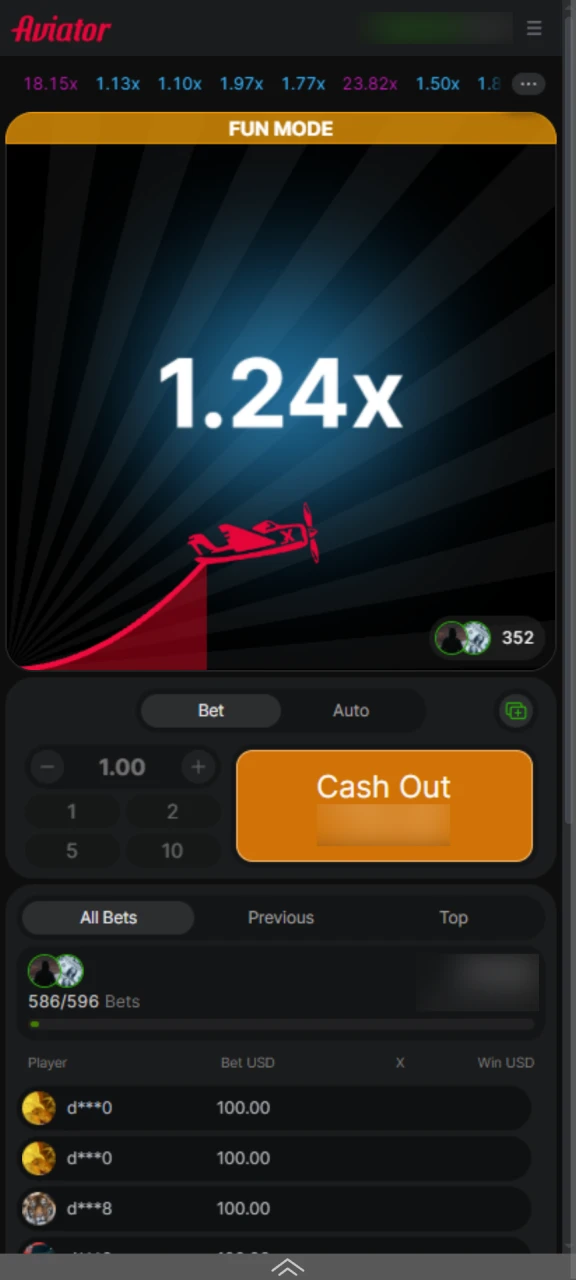 Megapari Aviator app demo round showing cash out option on mobile devices.