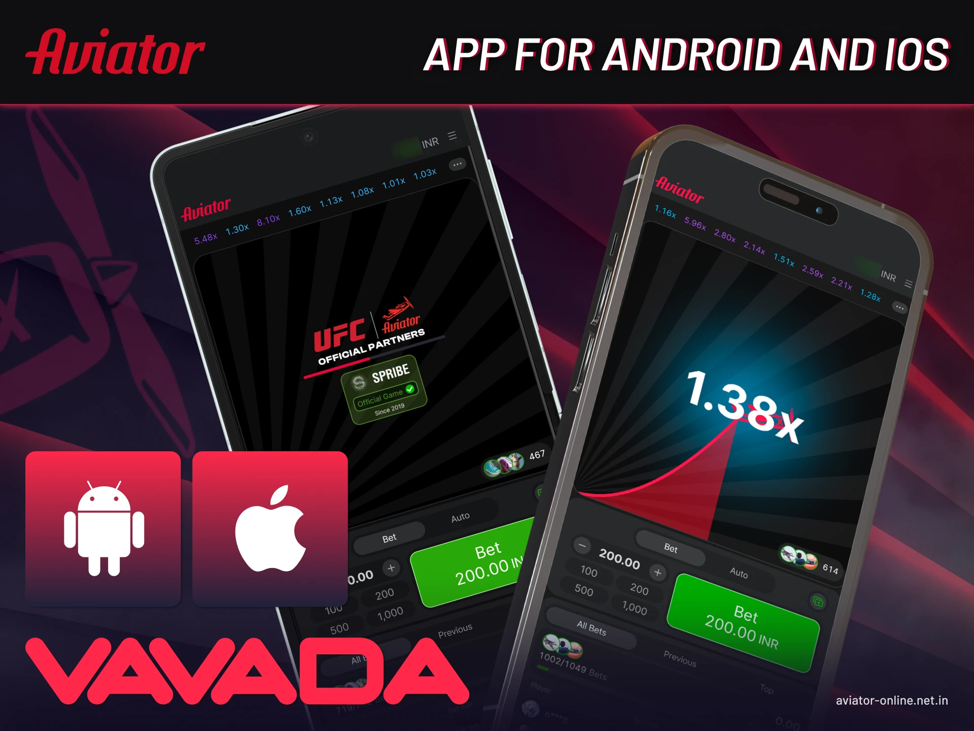 Vavada India mobile app for Aviator offering smooth gameplay on Android and iOS devices.