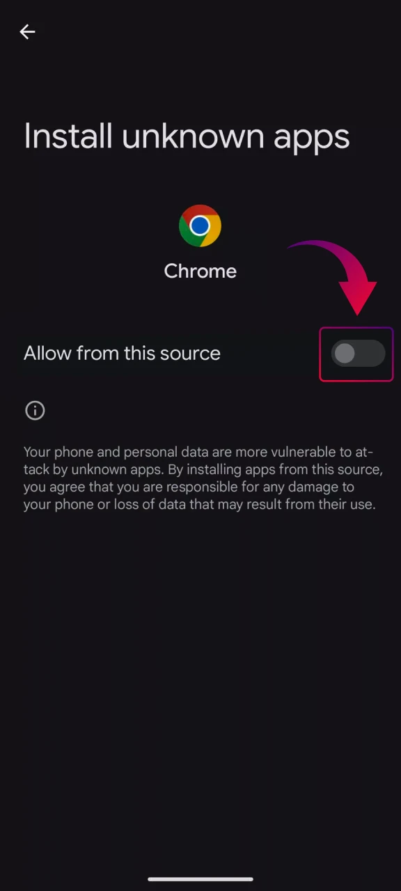 Enable installation from unknown sources in Android settings for Batery Aviator.