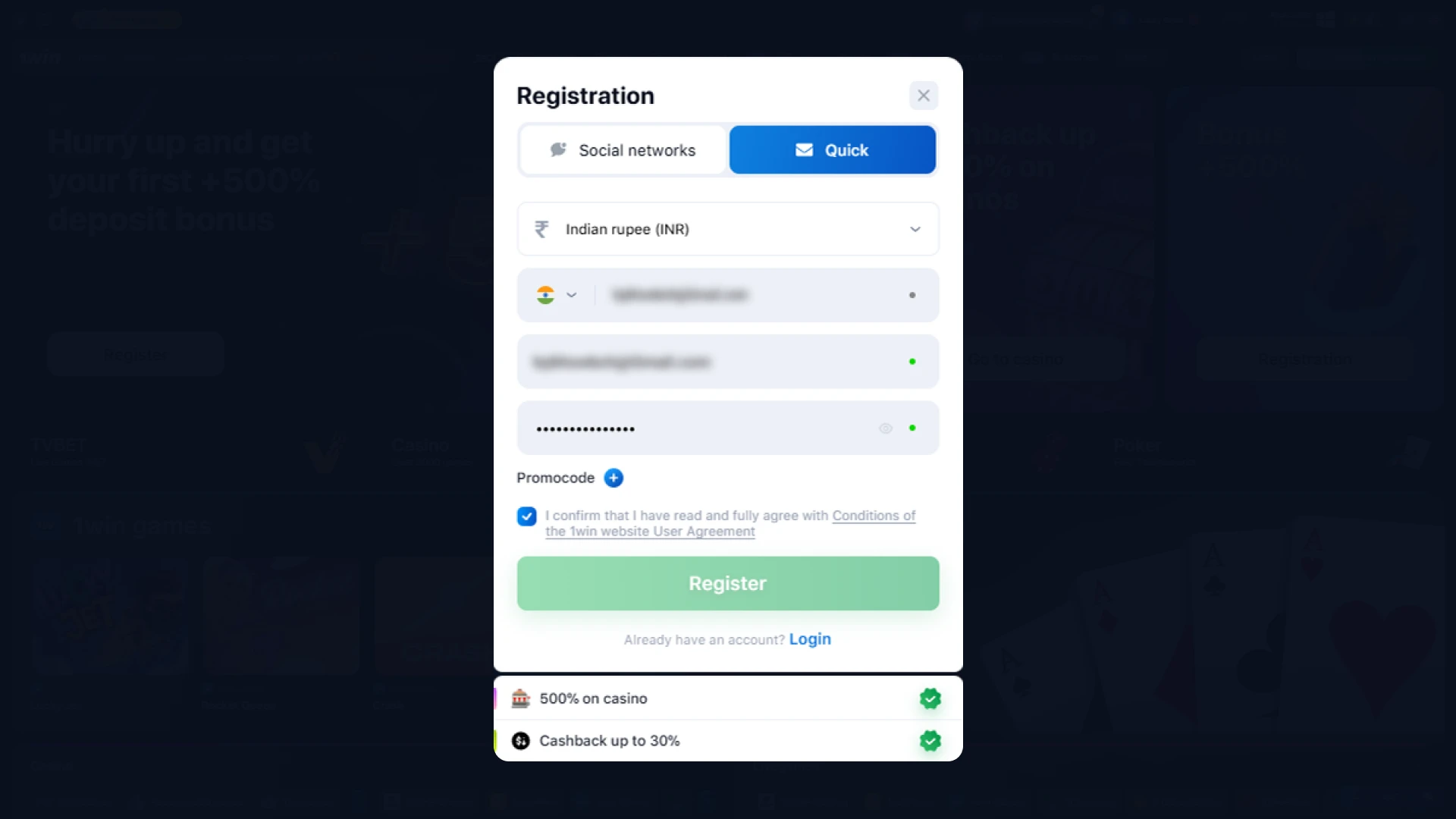 Create an account on the official website or mobile app.