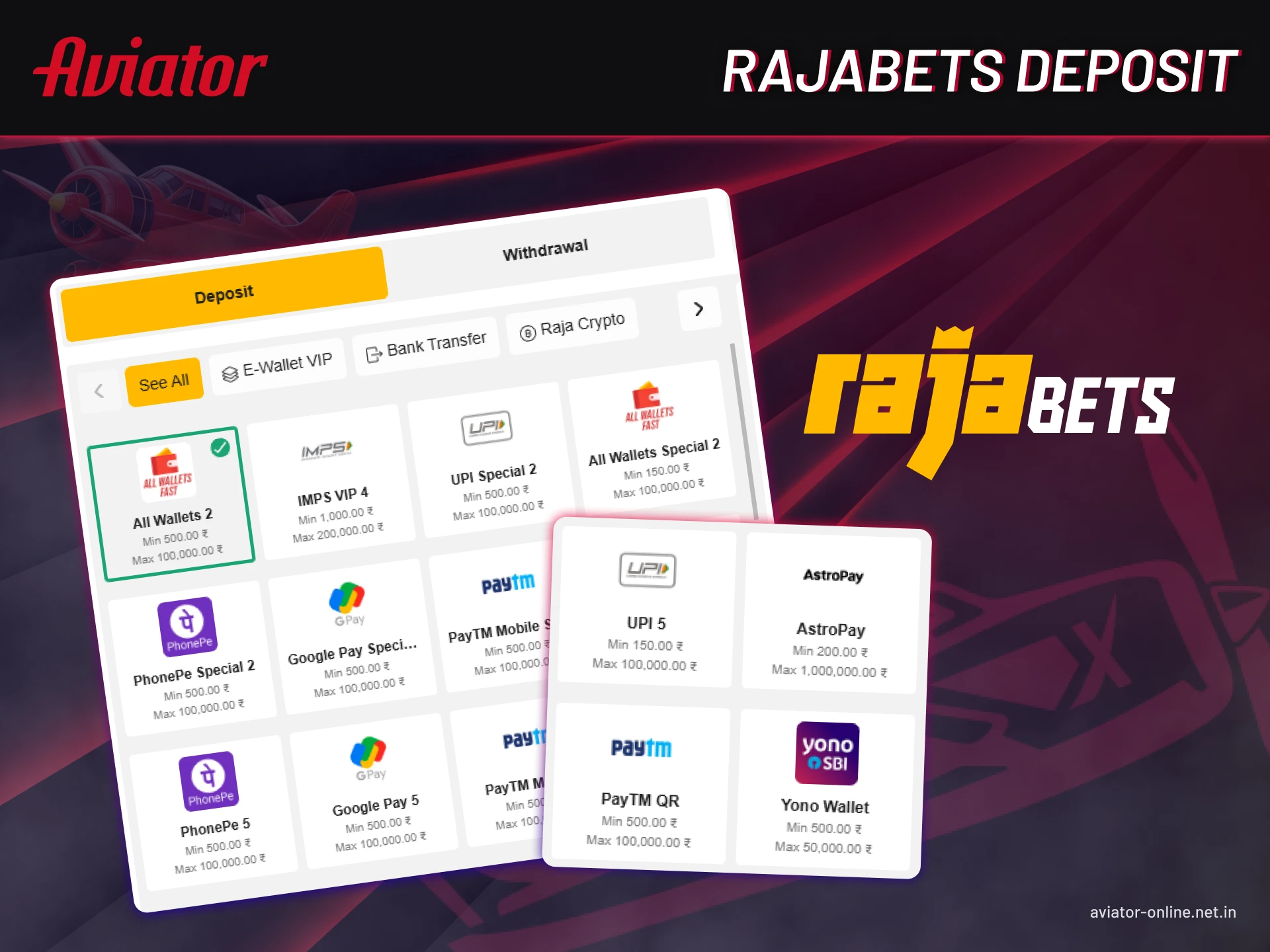 Learn everything about the Rajabets deposit.