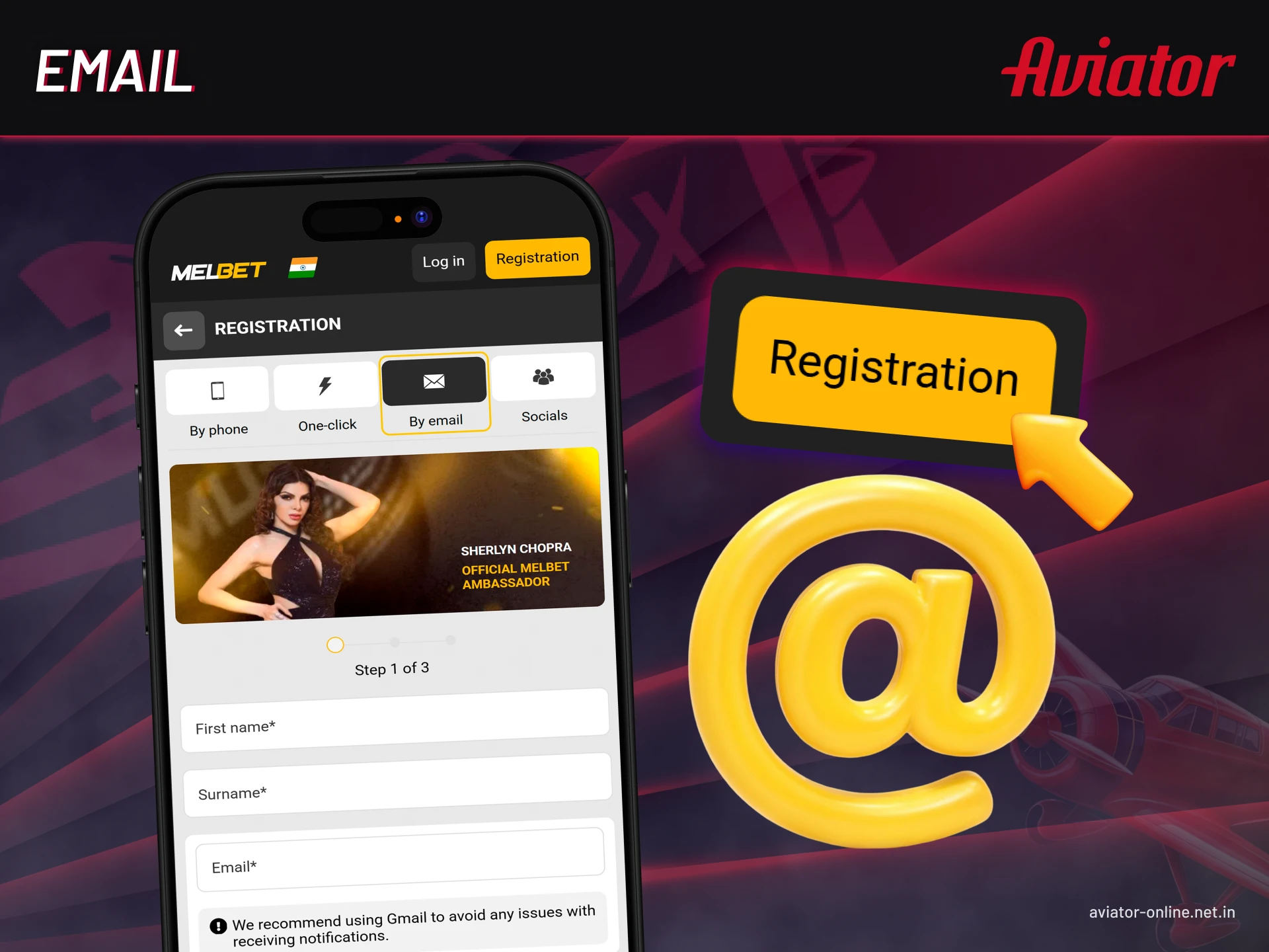 Find out about registration by email.