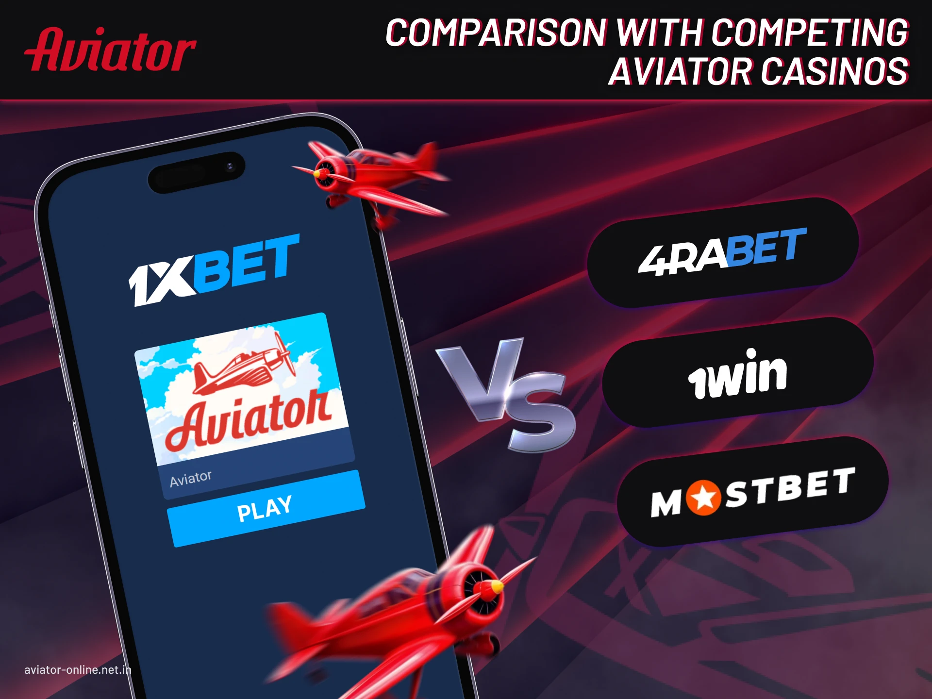 Comparison with competing Aviator casinos.