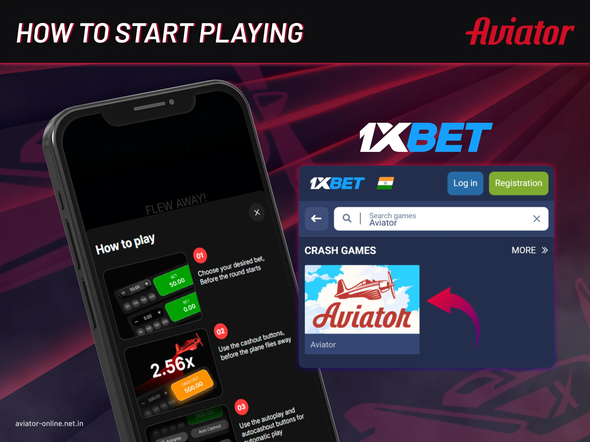 Sign up and start playing Aviator on 1xbet.