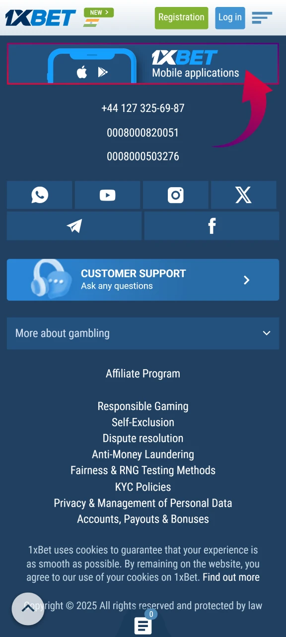 Go to the 1xBet mobile app section to install Aviator on your Android device.