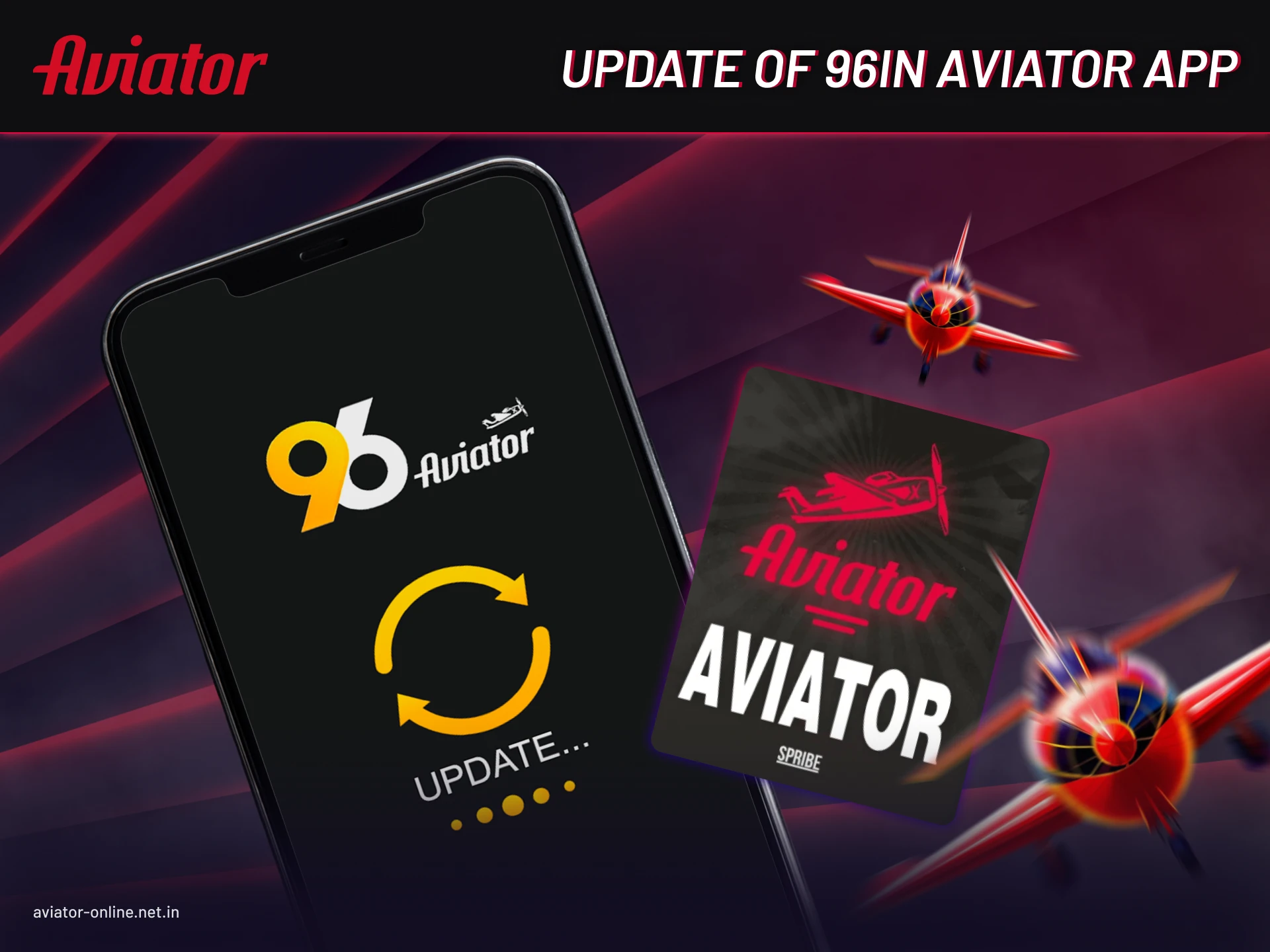 Updating 96in Aviator app on mobile for better performance.