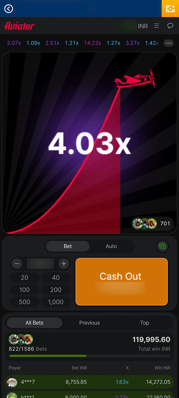 Player using cash out option in Mostbet Aviator mobile app to secure profit before plane flies away.