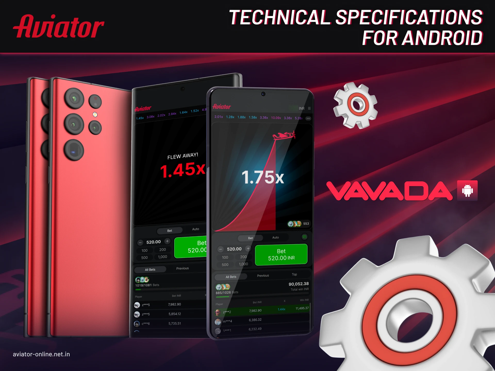 Technical specifications for Android devices required to install Vavada Aviator app.